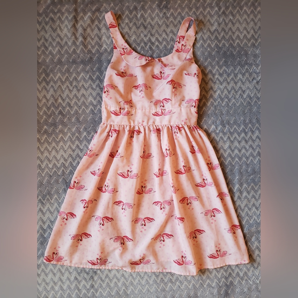 Xhilaration Pink Flamingo Print Mini Dress